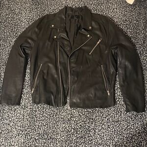 Distressed H&M Black Leather Jacket
